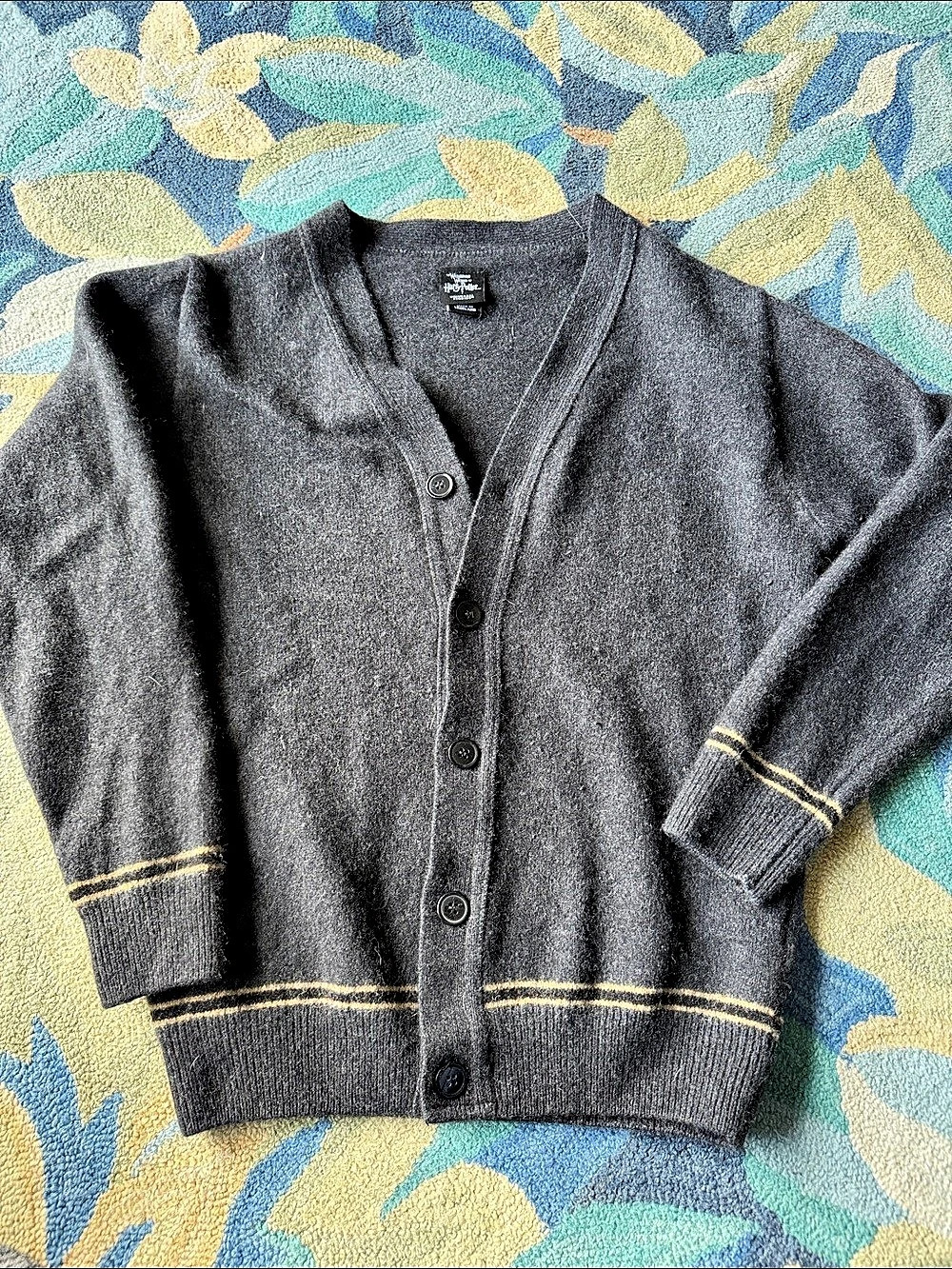 Harry Potter Cardigan Gray Wool Size Medium